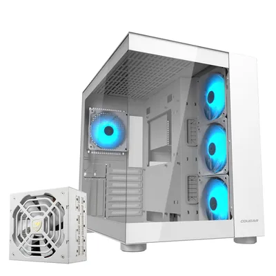 Produktbild von COUGAR Gaming-Gehäuse FV150 Midi-Tower weiß USB 3.2 Gen 2 Type-C x 1 USB-A 3.0 x2 ATX  + Netzteil GR 1000 80+ Gold vorinstalliert