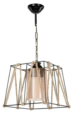Immagine prodotto di Lampada a sospensione Likya  in metallo nero e corda