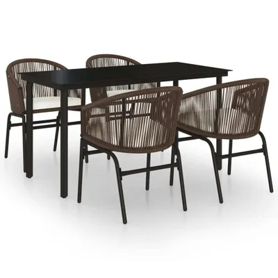 Produktbild von vidaXL 5-tlg. Garten-Essgruppe Braun