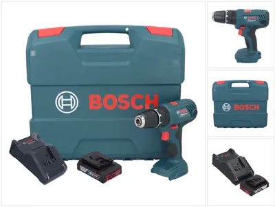 Image de Perceuse-visseuse à percussion sans fil Bosch GSB 18V-21 18 V 55 Nm + 1 batterie 2,0 Ah + chargeur + mallette L-Case