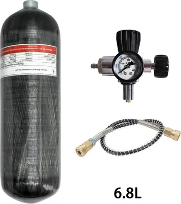 Obrázek produktu pro HPA tlaková láhev - 6,8 litru, karbonový válec - 300 bar, 4500 psi - závit M18x1,5 - hmotnost 4,2 kg - s ventilem typu C