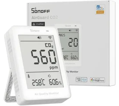 Immagine prodotto di Misuratore di qualità dell'aria Wi-Fi LCD Sonoff Airguard Co2 Sawf-08P