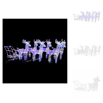 Productafbeelding van vidaXL Sled van een rendier, kerstdecoratie, 320 LED's, acryl - kerstverlichting