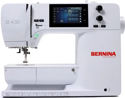A white Bernina B 435 sewing machine is shown against a white background.