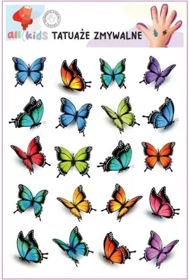 Produktbild von Abwaschbare Tattoos für Kinder Schmetterlinge