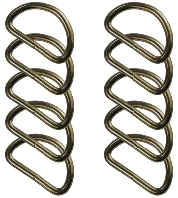 Produktbild von 10 stabile Halbringe D-Ringe Metallring Halbrund Ring Größen- /Farbwahl, Farbe:altmessing, Größe:38 (32) x 22 x 3 mm