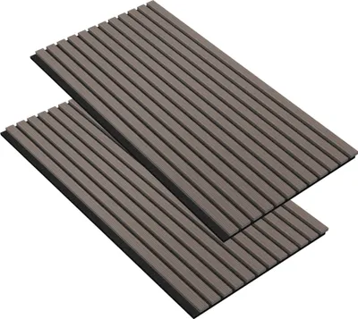 Obrázok produktu pre JOIEYOU 2 kusy akustických panelov 120x60 cm stenové panely drevené drevené panely stenová zvuková izolácia s drevenou dýhou Akustický panel stenové obklady zvukovo izolačné panely lamelové steny, hnedá