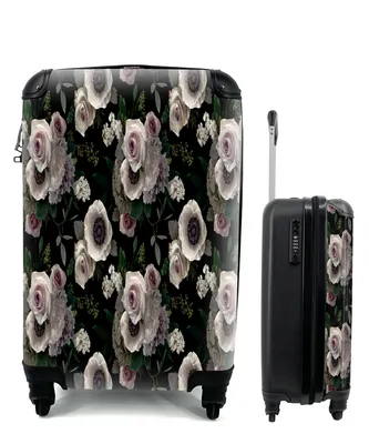 Produktbild von MuchoWow® Koffer Handgepäck Trolley Rollkoffer Kleine Reisekoffer mit 4 Rollen - Blumen - Rosa - Rosen - Anemone - Cabin Size < 55x40x23 cm & 55x40x20 cm - Fotokoffer - Kabinenkoffer - Boardgepäck - Reise-Box - Reisekoffer - Reisegepäck - Koffer mit Bild - Trolley für Kinder