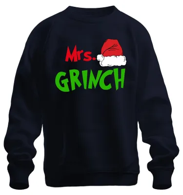 Produktbild von Mrs Grinch Familie Ehepaare Frau Partneroutfit - Weihnachten Sweatshirt Pullover, Navy, XXL