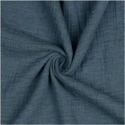 Musselin-Stoff meliert ab 50x136cm uni Oeko-Tex Double Gauze Windeltuch Mulltuch Baumwolle taubenblau