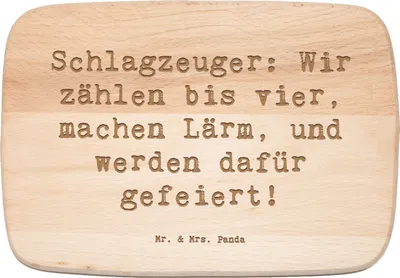 Produktbild von Mr. & Mrs. Panda Frühstücksbrett Spruch Schlagzeuger Stolz - Transparent - Geschenk, Holzbrett, Präsenz, Band, Beats, schneidbrett, Frühstücksbrettchen, brotbrett, Musik
