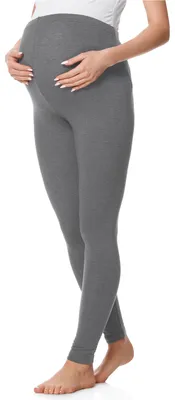 Image de Be Mammy Leggings de grossesse longs en coton BE20-230 (Mélange moyen, L)
