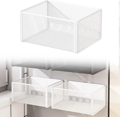 Image de Étagère magnétique pour cuisine, 15,7 cm, blanche, pour réfrigérateur et lave-linge