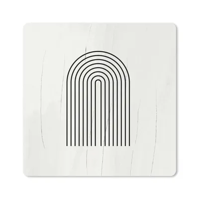 Produktbild von MuchoWow® Mauspad Mousepad Kunst - Bogen - Schwarz - Weiß 30x30 cm - Mousepads - Maus Mat - Pad - Mausunterlage - Gaming