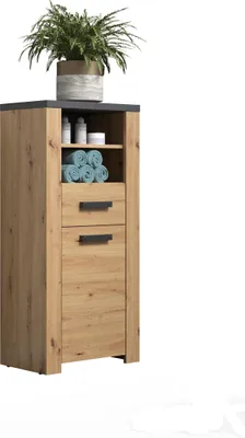 Produktbild von trendteam Bad Standschrank Follow Artisan Eiche Melamin/Matera Melamin, B/H/T ca. 53/118/35 cm