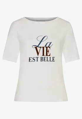 Produktbild von MORE & MORE Shirt with Wording Print off white 36