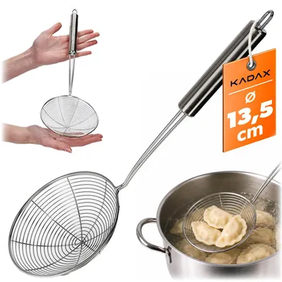 Produktbild von KADAX Küchensieb "Noale",  Schaumkelle, kleiner Durchschlag, Edelstahl-Sieb, Bildschirm 38cm