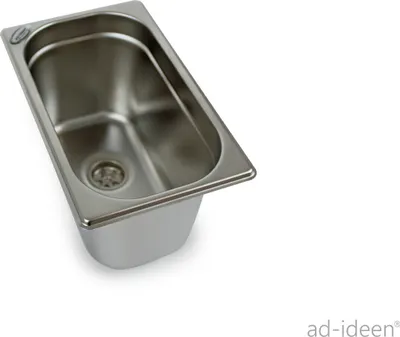 Immagine prodotto di lavello 3/4" in acciaio inox Lavabo da campeggio + scarico 19mm 265x160x150 mm