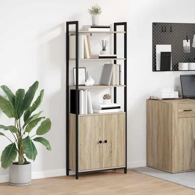 Produktbild von "Schlussverkauf" Bücherregal rechteckig - 1 pc - Büroregal mit Stauraum - Sonoma-Eiche 60x24x161 cm Holzwerkstoff C12336