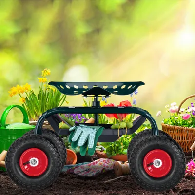 Produktbild von 4 x Sackkarrenrad 4.1/3.5-4, luftbereifte Ersatzräder für Bollerwagen, für 16 mm Achse, 136 kg, 260x85mm, schwarz-rot
