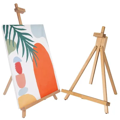 Produktbild von Staffelei Malstaffelei Tischstaffelei - Buchenholz - 45 bis 80 cm - Höhenverstellbar - A-Rahmen