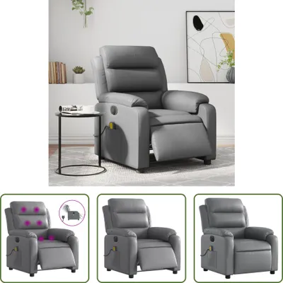 Immagine prodotto di The Living Store Sedia massaggiante elettrica grigia in ecopelle