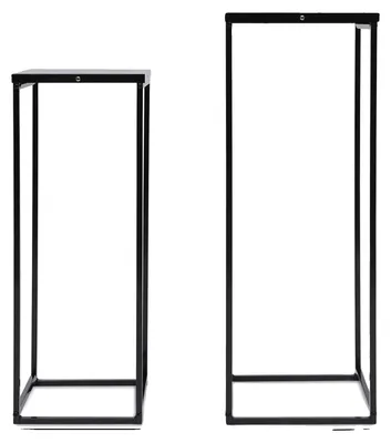 Immagine prodotto di Portavasi, struttura metallica robusta, design salvaspazio, nero