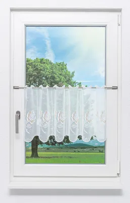 Produktbild von Scheibengardine Plauener Spitze - Rosentraum (Bx H) 113.40cm * 40cm Beige/terra