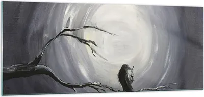 Produktbild von Bilder auf glas - Vogel Baum modern - 100x40cm - Glasbilder - Wandbilder - Kunstdruck - zum Aufhängen bereit - Wanddekoration aus Glas - Glas Bilder - Wandbild auf Glas - Einteilig - GAB100x40-3432