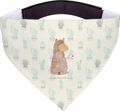 Produktbild von Mr. & Mrs. Panda Halstuch Für Hunde Alpaka Fahne - Kaktus Grün - Geschenk, Alpakas, Lama, Hund, Lamas, Tuch, Liebe, Hundehalstuch
