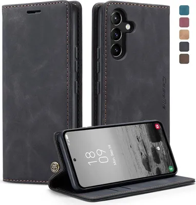Image de Samsung Galaxy A54 5G Housse de téléphone portable Premium Housse en cuir noir