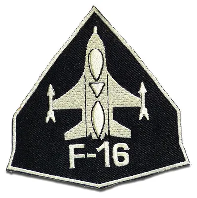 Produktbild von Aufnäher / Bügelbild - F-16 Army - Schwarz - 7,0 x 9,0 cm - Patch Aufbügler Applikationen Zum Aufbügeln Applikation Patches Flicken