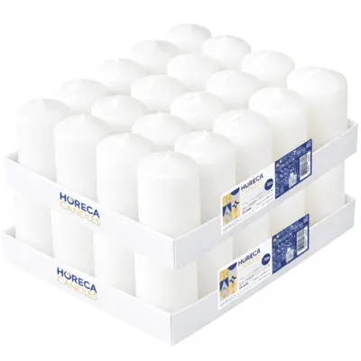Immagine prodotto di Candele HORECA 40 pezzi - bianco, 4×7 cm, 12 ore di combustione, non profumate
