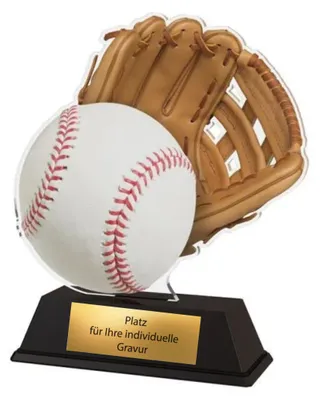 Produktbild von Acryl Baseball Pokal 10 cm - Trophäe Award mit Gravurschild