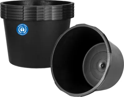 Produktbild von 5x Mörtelkübel 45 Liter Rund - Germany - Blauer Engel - Mörteleimer Baueimer Ø 50 cm x 33 cm : 5 Stück : 45 L