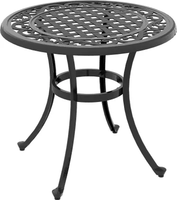 Produktbild von Outsunny Beistelltisch, Gartentisch, Terrassentisch mit Aluminiumrahmen, Couchtisch bis 50 kg Belastbar für Garten, Balkon, Schwarz, 60 x 60 x 53 cm