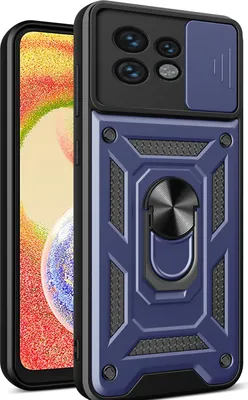 Produktbild von Hülle für Motorola Edge 40 Pro mit Ring Ständer Halter Dia Kameraschutz TPU PC Hybrid Handyhülle Blau