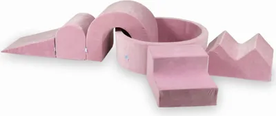 Produktbild von Schaumstoffspielplatz mit Rundbecken 90x30 Velvet Soft Pink + 5 Elemente ohne Bälle