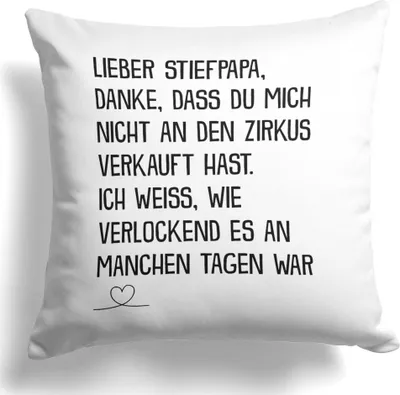 Produktbild von 22Feels Stiefvater Geschenk Vatertag Geburtstag Bonus Papa Stiefpapa Kissen Deko Männer Herrentag Dekoration Patchwork Wohnaccessoires Wohnzimmer Schlafzimmer Couch