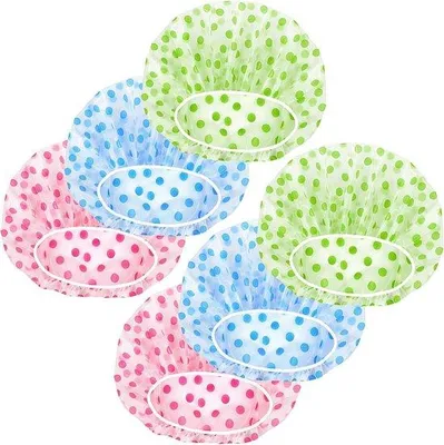 Produktbild von Duschhauben Set aus 6 elastisch und wasserabweisend - bunt