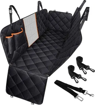 Produktbild von Wasserdichter Hundehammock Autositzbezug mit Meshfenster und Taschen für Rückbankschutz