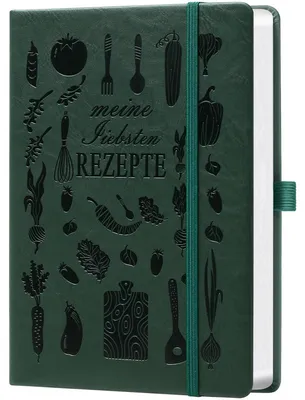 Produktbild von Rezeptbuch zum Selberschreiben A5 Dunkelgrün 14,5 x 21 cm 128 Seiten 120g Papier