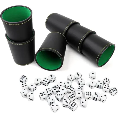 Obrázek produktu pro 5 šálků na kostky puzzle šálky s kostkami oko kostky pravé kůže puzzle sada šálky