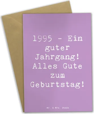 Produktbild von Mr. & Mrs. Panda Glückwunschkarte Spruch 1995 Geburtstag - Lavendeltraum - Geschenk, Geburtstagswünsche, Geburtstagsgeschenk, weihnachtskarten, besonderes, Happy Birthday