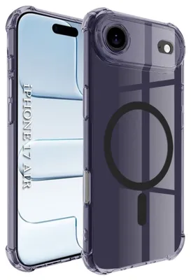 Produktbild von Techsuit – Stoßfestes transparentes MagSafe-Silikon-Case für iPhone 17 Air – rauchschwarz