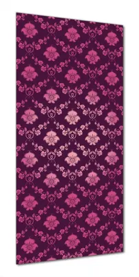 Produktbild von Wallario selbstklebende Duschrückwand 80 x 180 cm mit Motiv Blumenmuster Damast in pink lila - Wandverkleidung mit Hochglanzlaminat in Glasoptik