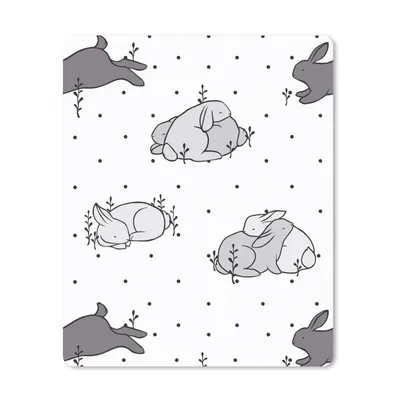 Produktbild von MuchoWow® Mauspad Mousepad Kaninchen - Tiere - Schlaf - Kinder - Verhaltensmuster 30x40 cm - Mousepads - Maus Mat - Pad - Mausunterlage - Mausmatten