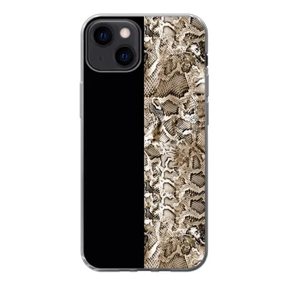 Produktbild von MuchoWow® Handyhülle Schutzhülle Hülle für iPhone 13 Schlange - Tiermuster - Braun Silikon Softcase Handy Hülle - Karteninhaber