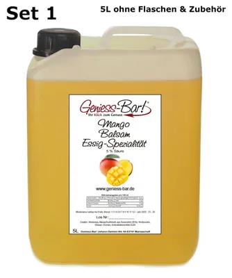 Produktbild von Exotischer Mango Balsam Essig - Spezialität 5L mit 40% Fruchtmark vollfruchtig & sehr mild 5% Säure