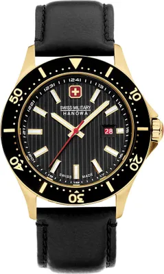 Produktbild von SWISS MILITARY HANOWA Herrenuhr Quarzuhr schwarz / gold onesize Herren 42 SMWGB2100606, SMWGB2100611